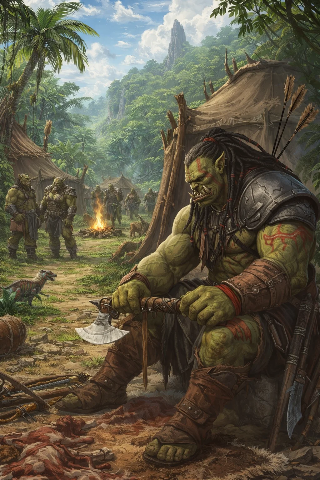 Orc village and communal Orcish life.