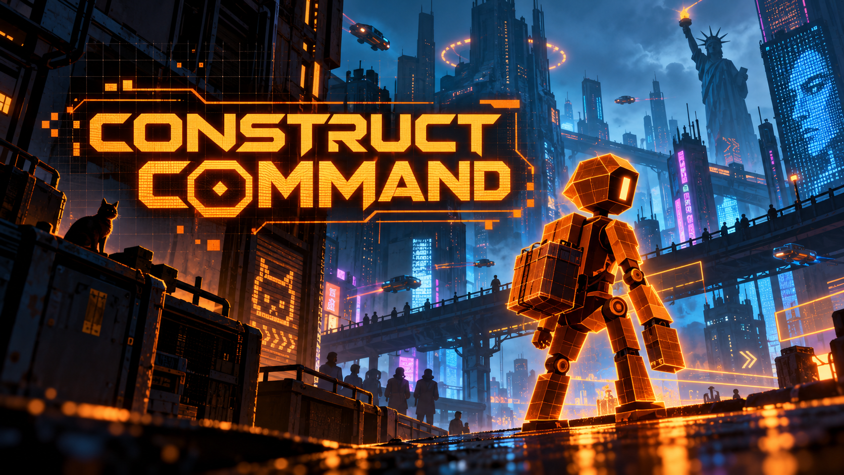 Construct Command Arcade banner, one of the playable experiences in the CosmOS Archives.