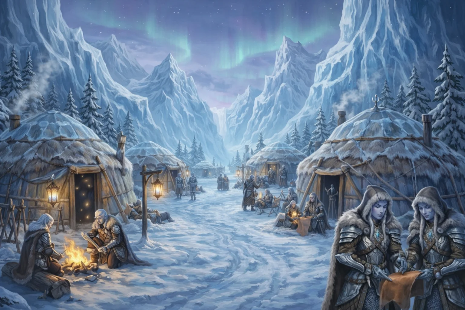 Frost elf village within the broader fae world.