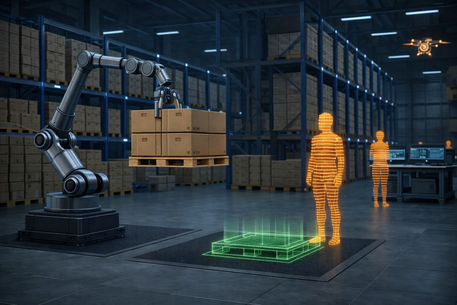 Hard-light constructs and programmed worker life.